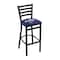 Holland Bar Stool Co 30" Blk Wrinkle Villanova Stationary Bar Stool, Ladder Back L00430Vilnva - alternate 1
