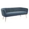 Homeroots 70" Gray Velvet Sofa With Gold Legs 385937 - alternate 8
