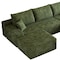 Homeroots 107" Green Corduroy Modular Compression Foam Sofa With Ottoman And Toss Pillows 712958 - alternate 4