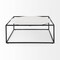 Homeroots 36" White and Black Genuine Marble and Metal Square Frame Coffee Table 393168 - alternate 1