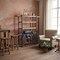 Homeroots 72" Blue And Brown Distressed Stainless Steel and Wood Three Tier Bookcase 374329 - alternate 6