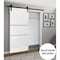 Sartodoors Sturdy Barn Door with Hardware, Planum 0014 White Silk and Aluminum Strips, 6.6FT Rail Hangers Heav PLANUM0014BD-B-WS-1896 - alternate 1