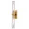 Vaxcel Bari 2-Light Satin Brass Wall Sconce, Clear Glass Shade, Dimmable Vanity W0548 - alternate 1