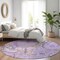 Homeroots 8' Lavender Lilac And Purple Round Geometric Washable Indoor Outdoor Area Rug 589400 - alternate 8
