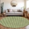 Homeroots 8' Green And Ivory Round Geometric Washable Indoor Outdoor Area Rug 596101 - alternate 7