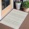 Homeroots 3' X 5' Cream and Beige Striped Distressed Indoor Outdoor Area Rug 558801 - alternate 1