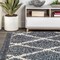 Jonathan Y Mercer Shag Plush Tassel Moroccan Geometric Trellis Denim Blue/Cream 3 ft. x 5 ft. Area Rug MCR104A-3 - alternate 8