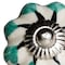 Homeroots Set of Twelve Green Silver And White Geometric Ceramic Drawer Pull Knobs, 12PK 321702 - alternate 6