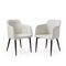 Homeroots Set of Two 23" Off White and Black Upholstered Arm Chair 526462 - alternate 4