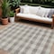 Homeroots 9' X 12' Taupe And Gray Plaid Washable Indoor Outdoor Area Rug 595521 - alternate 1