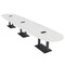 Skutchi Designs Boval Conference Table With Power, 48 in W, 192 in L, White HAR-BOVL-48X192-DOU.BK-WA7976-EBLK - alternate 1
