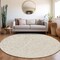 Homeroots 8' Beige And Ivory Round Damask Washable Indoor Outdoor Area Rug 595123 - alternate 8