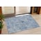 Homeroots 3' X 5' Navy Blue And Ivory Geometric Washable Indoor Outdoor Area Rug 594575 - alternate 1