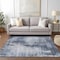 Homeroots 5' X 8' Navy Blue And Sky Blue Abstract Washable Indoor Outdoor Area Rug 587291 - alternate 8