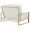 Leisuremod Jefferson Leather Loveseat with Gold Frame, White JAG53W-L - alternate 6