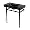 Kingston Brass 36" Ceramic Console Sink with Stainless Steel Legs, 8-Inch, 3-Hole, Black/Matte Black KVPB36198K80 - alternate 1