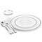 Elama 150 Piece Disposable Plastic Dinnerware Party Set for 25 Guests in White with Silver Trim 750124339M - alternate 8