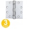 Global Door Controls 4.5 in. x 4.5 in. Commercial Full Mortise Square Corner Door Hinge with Fixed Pin - Pack of 3 CP4545-US26 - alternate 1