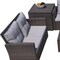 Homeroots Six Piece Outdoor Brown Metal Sofa Seating Group With Cushions 372323 - alternate 4