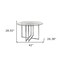 Homeroots 42" Clear And Silver Rounded Glass And Metal Trestle Base Dining Table 400750 - alternate 4