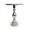 Homeroots 26" Silver Aluminum Round Pedestal End Table 634161 - alternate 6