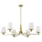 Nuvo Lune, 6 Light Chandelier, Vintage Brass Finish, Etched White Glass 60/8236 - alternate 1
