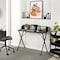 Homeroots 39" Black Wood and Metal X-Shape Computer Desk 568035 - alternate 7