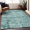 Homeroots 10' X 14' Teal Blue And Ivory Abstract Washable Indoor Outdoor Area Rug 602754 - alternate 7
