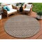 Homeroots 8' Brown And Ivory Round Chevron Washable Indoor Outdoor Area Rug 612246 - alternate 1