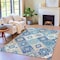 Homeroots 5' X 8' Blue Beige And Sky Blue Southwestern Washable Indoor Outdoor Area Rug 632258 - alternate 5
