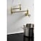 Kingston Brass Wall Mount Pot Filler Faucet with Knurled Handle, Polished Brass KS3102RKZ - alternate 5