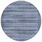 Homeroots 8' Blue And Charcoal Round Striped Washable Indoor Outdoor Area Rug 631487 - alternate 4