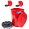 Magnum Tool Red 32 Gallon Trash Can Set (Trash Can, Quiet Dolly, and Reinforced Lid) (3 Set) CMTC-CLD0-32R03 - alternate 1