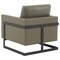 Leisuremod Lincoln Leather Accent Armchair with Black Frame, Grey LAB31GR-L - alternate 3