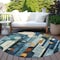 Homeroots 8' Blue Ivory And Copper Round Geometric Washable Indoor Outdoor Area Rug 604502 - alternate 3