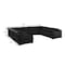Homeroots Black Italian Leather Power Reclining U Shaped Eight Piece Corner Sectional With Console 632576 - alternate 15