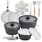 Nutrichef 18-Piece Ceramic Cookware Set with Detachable Handles, Non Stick Pots and Pans, PTFE-Free Natural NCCS18DTHGY - alternate 1