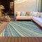 Homeroots 8' X 10' Sky Blue Beige And Tan Striped Washable Indoor Outdoor Area Rug 615010 - alternate 7