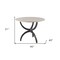 Homeroots 40" Off White And Black Rounded Marble And Metal Three Leg Base Dining Table 380458 - alternate 5