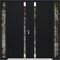 Vdomdoors Aluminum Double Doors Cynex 6777 Black 2 Sidelights Mirrored Clear Glass Modern Painted 104x80 (W16 CYNEX6777DEXD-BLK-W16+72+16xH80-RH-O - alternate 1
