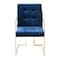Homeroots Set of Two Tufted Navy Blue and Gold Upholstered Velvet Dining Arm Chairs 543520 - alternate 7
