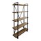 Homeroots Natural Metal and Wood Five Tier Bookcase 517715 - alternate 3