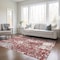 Homeroots 3' X 5' Burgundy And Ivory Abstract Washable Indoor Outdoor Area Rug 612941 - alternate 9