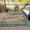 Homeroots 10' X 14' Teal Blue And Beige Abstract Washable Indoor Outdoor Area Rug 630944 - alternate 6