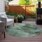 Homeroots 8' Green And Brown Round Abstract Washable Indoor Outdoor Area Rug 577621 - alternate 6
