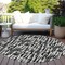 Homeroots 8' Black Gray And Ivory Round Abstract Washable Indoor Outdoor Area Rug 602469 - alternate 9