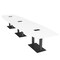 Skutchi Designs Boat Conference Table With Power Unit, 48 in W, 192 in L, White HAR-BOT-48x192-DOU.BK-W960-EBLK - alternate 1