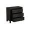 Homeroots 30" Black Solid Wood Distressed Carved Scrollwork Three Drawer Nightstand 569587 - alternate 9