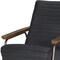 Homeroots 37" Black Genuine Leather and Metal Arm Chair 606024 - alternate 4