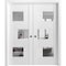 Vdomdoors Sliding French Double Pocket Doors 72x80 inches Opaque Glass Sete 6999 White Silk with Mirror Kit SETE6999DP-WS-72 - alternate 1